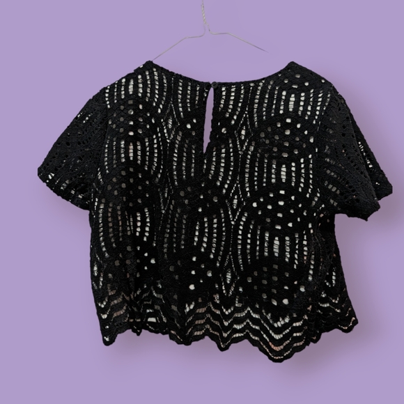 Forever 21 Lace Overlay Crop Top, Size S - Picture 2 of 2